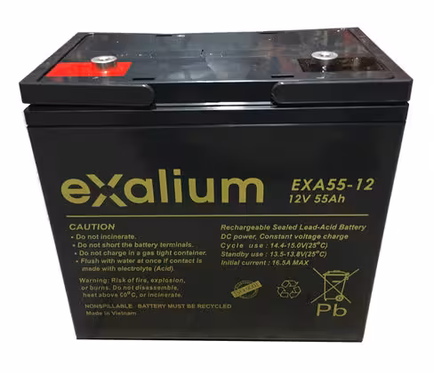 Batterie plomb - Exalium - 12 v 55 Ah - 226x135x229 mm- 1 unité