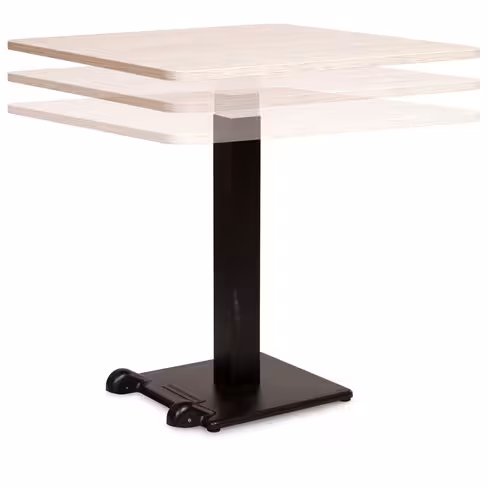 Table Ziiit rectangle HR - 70 x 90 cm - plateau stratifié antibactérien chant ABS - piétement central acier fonte