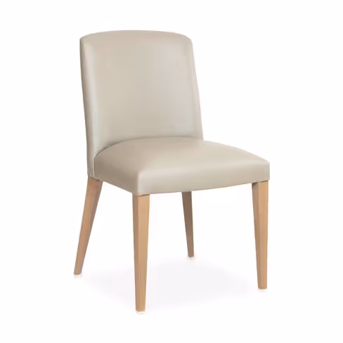 Chaise 4 pieds Capucine - assise et dossier tissu enduit - structure hêtre massif