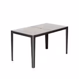 Table 4 places Solea - plateau stratifié compact pin vieilli piètement acier noir - 76 x 135 x 75 cm -