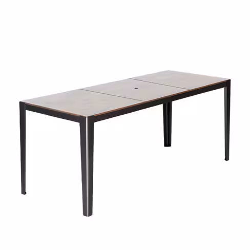 Table 6 places Solea - plateau stratifié compact pin vieilli piètement acier noir - 76 x 175 x 75 cm -
