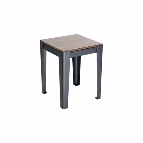 Tabouret Solea - assise stratifié compact pin vieilli - piètement acier noir - 45 x 35,5 x 35,5 cm -