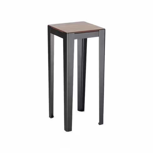 Tabouret haut Solea - assise stratifié compact pin vieilli - piètement acier noir - 80 x 35,5 x 35,5 cm -