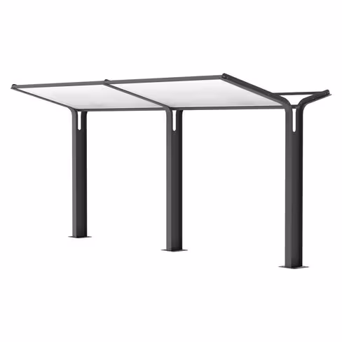 Abri vélos double Utyl - structure noire sablé - 246,5 x 493 x 200 cm - livré déchargé