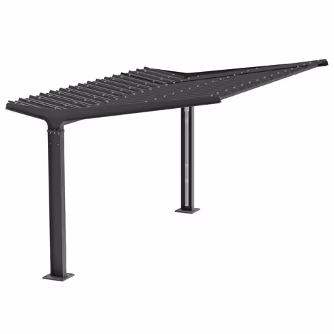 Ombrière Utyl 1 place PMR - 310 x 342 x 388 cm - strucure acier noir sablé - livré déchargé