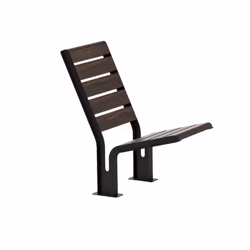 Chaise Utyl sans accoudoir avec dossier - assise bois massif - structure acier noir sablé - 92,8 x 51,4 x 85,7 cm