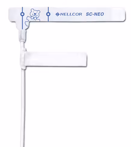 Capteur de SpO2, Nellcor Oximax, sans adhésif, peau fragile [Softcare], usage unique, néonatal, lot de 24