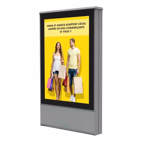Totem d'extérieur P2 - écran LED simple face - dos affichable - surface d'affichage 1,7 m²