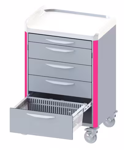 Chariot de soins NEOP 600 x 400 - à tiroirs télescopiques