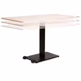 Table Ziiit rectangle HR - 130 x 90 cm - plateau stratifié antibactérien chant ABS - piétement central acier fonte