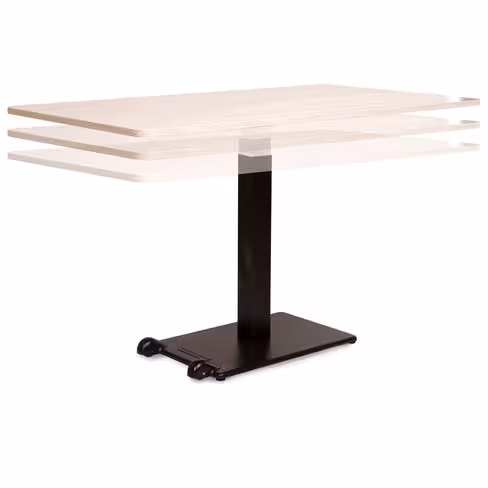 Table Ziiit rectangle HR - 130 x 90 cm - plateau stratifié antibactérien chant ABS - piétement central acier fonte