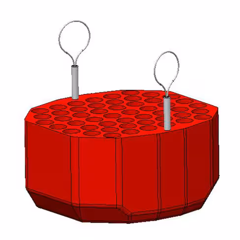 Adaptateur pour tube 5 / 7 ml fond rond - Ø 13 x 75 / 100 mm - pour nacelle B1L - lot de 4