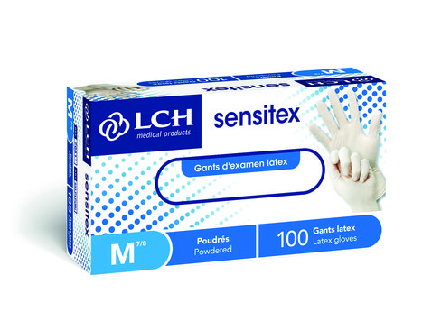 Gant SENSITEX latex poudré M 7-8 x 100