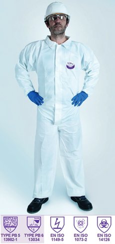 Combinaison WeePro à col microporeux blanc type 5B-6B M x 50