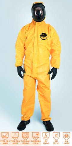 Combinaison WeeJet à cagoule HDPE+SMS jaune type 3B-4B-5B-6B XXL x 25