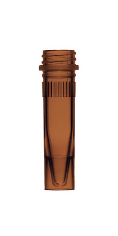 Tube à vis 1,5 ml strié jupé PP ambré x 500