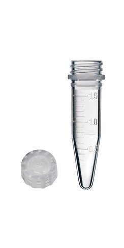 Tube à vis 1,5 ml gradué conique bouchon EasyGrip PP stérile x 250