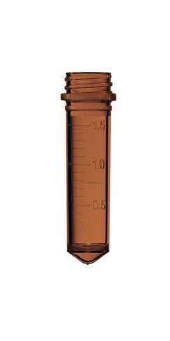 Tube à vis 2 ml gradué jupé PP Ambré x 500