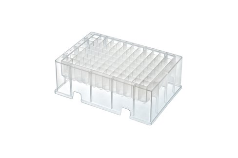 Plaque à puits profonds 96 de 1,2 ml, puits carrés avec fonds coniques x 10