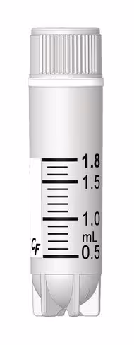 Tube cryogénique à jupe de 1,8 ml avec filetage intérieur bouchon avec joint stérile naturel x 500
