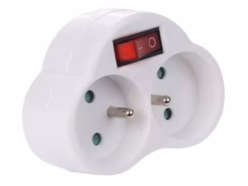 Bloc multiprise avec interrupteur 2 prises x 1