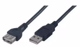 Rallonge USB 2.0 type A mâle / A femelle - 2 m - MCL - noir Lot de 5