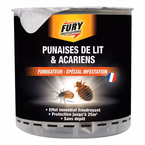 Fury fumigateur spécial punaises de lit et acariens 25 m2 unité