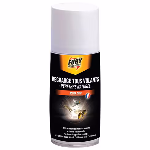 Fury recharge insecticide pyrèthre naturel - aerosol 150 ml pour diffuseur automatique - unité