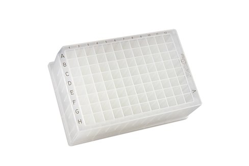 Microplaque PlateOne 96 puits 2 ml puits carrés à fond en V PP en vrac stérile emballage individuel naturel x 20