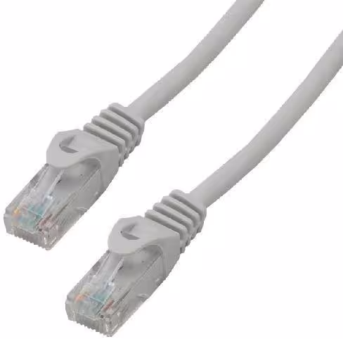 Câble RJ45 Catégorie 6 U/UTP non blindé - 1 m - MCL gris - Lot de 5