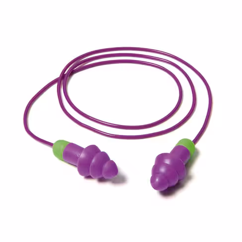 Paires de bouchons d'oreilles COMETS cordés réutilisables, protection 27 dB x 50 paires
