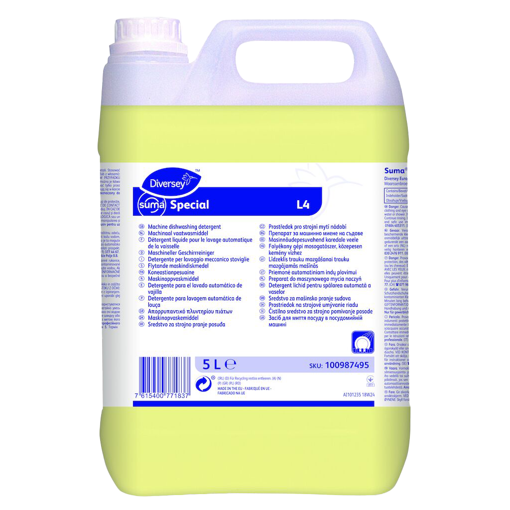 Liquide détergent machine eau dure à mi-dure - Suma Special L4 - carton de 2 x 5 l
