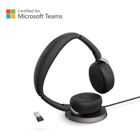 Casque sans fil Bluetooth pour PC Jabra Evolve2 65 FLEX USB-A Stéréo MS + base chargeur