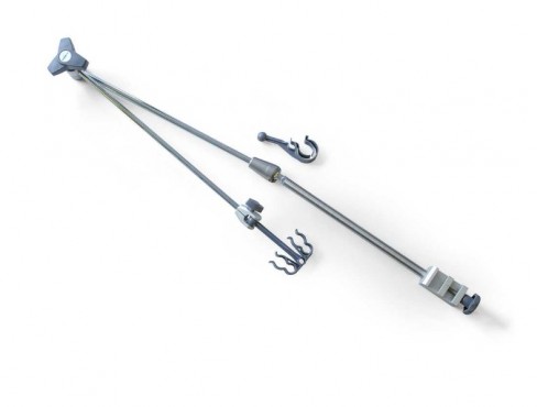 Bras support tuyaux articulé simple pour rail