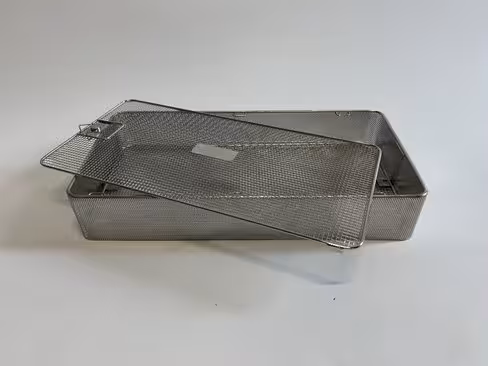 Panier couvercle amovible - système IMS xxl - tôle microperforée - maille soudée 5 x 5 x 1 - 600 x 300 x 50 mm