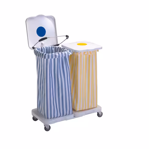 Chariot porte-sacs Hygistar - 2 sacs avec couvercle - sans pédale