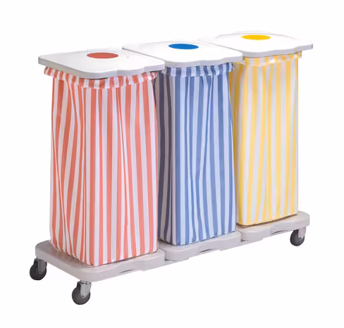 Chariot porte-sacs Hygistar - 3 sacs avec couvercle - sans pédale