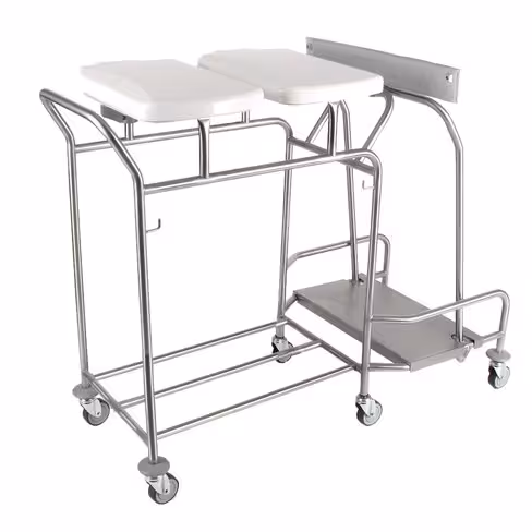 Chariot porte-sacs Hygicar III sans pédale - 2 sacs avec couvercle