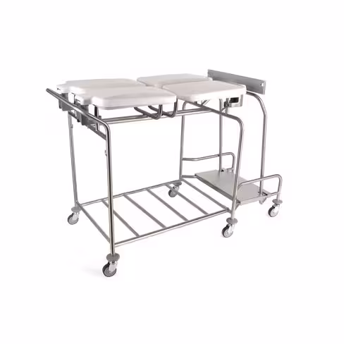 Chariot porte-sacs Hygicar III sans pédale - 4 sacs en carré avec couvercle