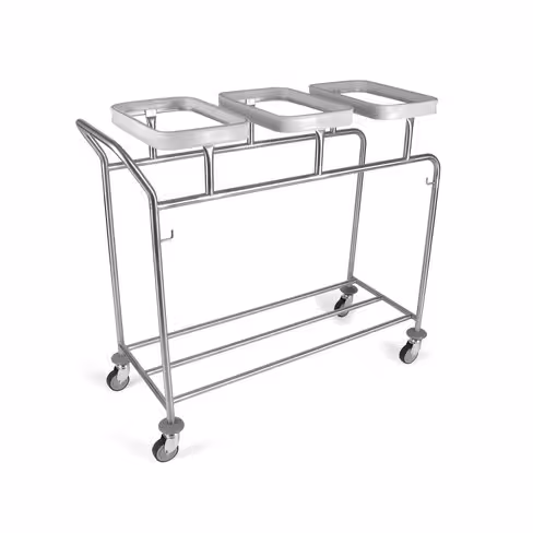 Chariot porte-sacs Hygicar III - 3 sacs sans pédale et sans couvercle