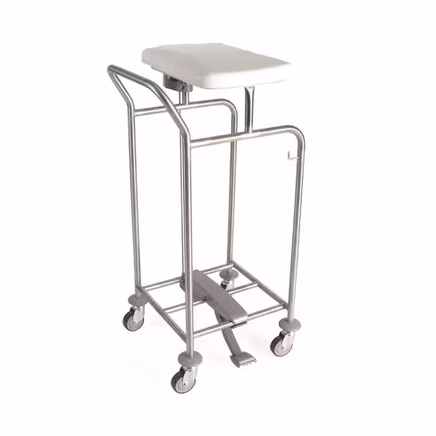 Chariot porte-sacs Hygicar III avec pédale - 1 sac avec couvercle