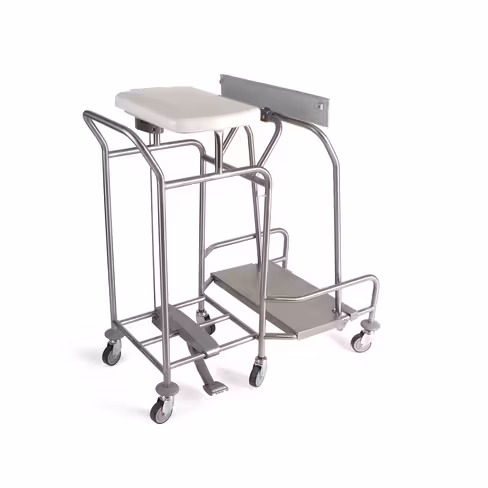 Chariot porte-sacs Hygicar III avec pédale - 1 sac avec collecteur et couvercle