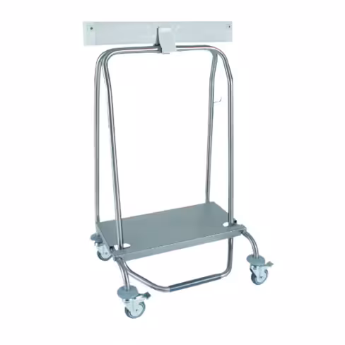 Collecteur à fermeture hermétique Cleany II standard - inox - 1 sac - 4 roues pivotantes dont 2 à frein