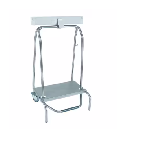 Chariot à fermeture hermétique Cleany II standard - inox - 1 sac - 2 roues pivotantes et 2 pieds