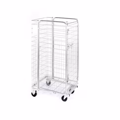 Chariot filaire tube acier emboitable sans toit ni porte 2 roues fixes 2 roues pivotantes Ø 125 mm