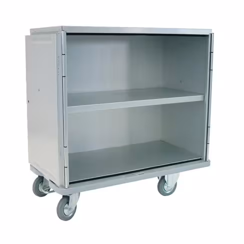 Chariot armoire 585 l 204P200 aluminium anodisé 2 roues fixes 2 pivotantes à frein 200 mm - poignées guidage