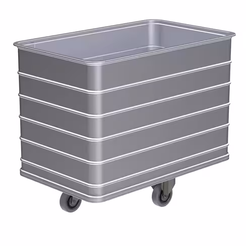 Chariot aluminium à fond fixe 400 l 201N30 4 roues 125 mm en losange