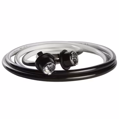 Flexible basse pression - air méd - 5 m - 1 embout droit et 1 équerre - embouts crantés NF - sertis usine - 1 unité