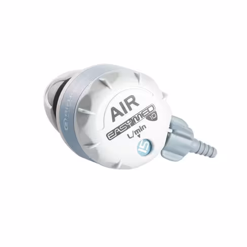 Débitmètre à orifice calibré - Easymed - air méd 0 à 50 L par min montage au rail NF sortie 12x125 avec olive- 1 unité