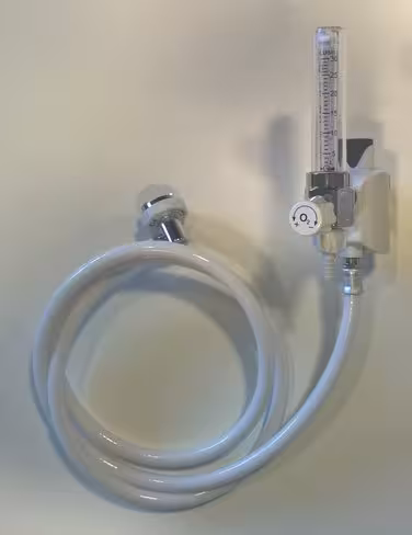 Débitmètre à bille - Flomed - oxygène 0 à 30 L par min - 4,5 bars montage au rail NF - sortie 12x125 avec olive- 1 unité